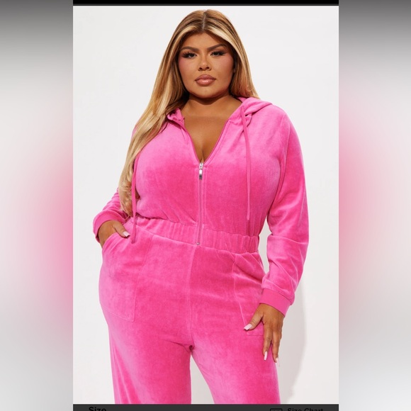 Trendsetter Velour Jumpsuit - Pink - Picture 5 of 7